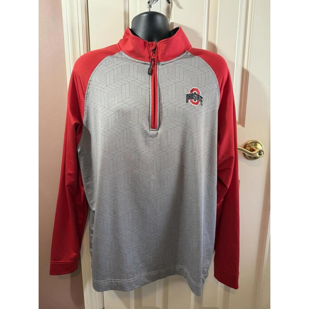 Cutter & Buck Ohio State Buckeyes 1/4 Zip Pullover Mens XL Graphic Print